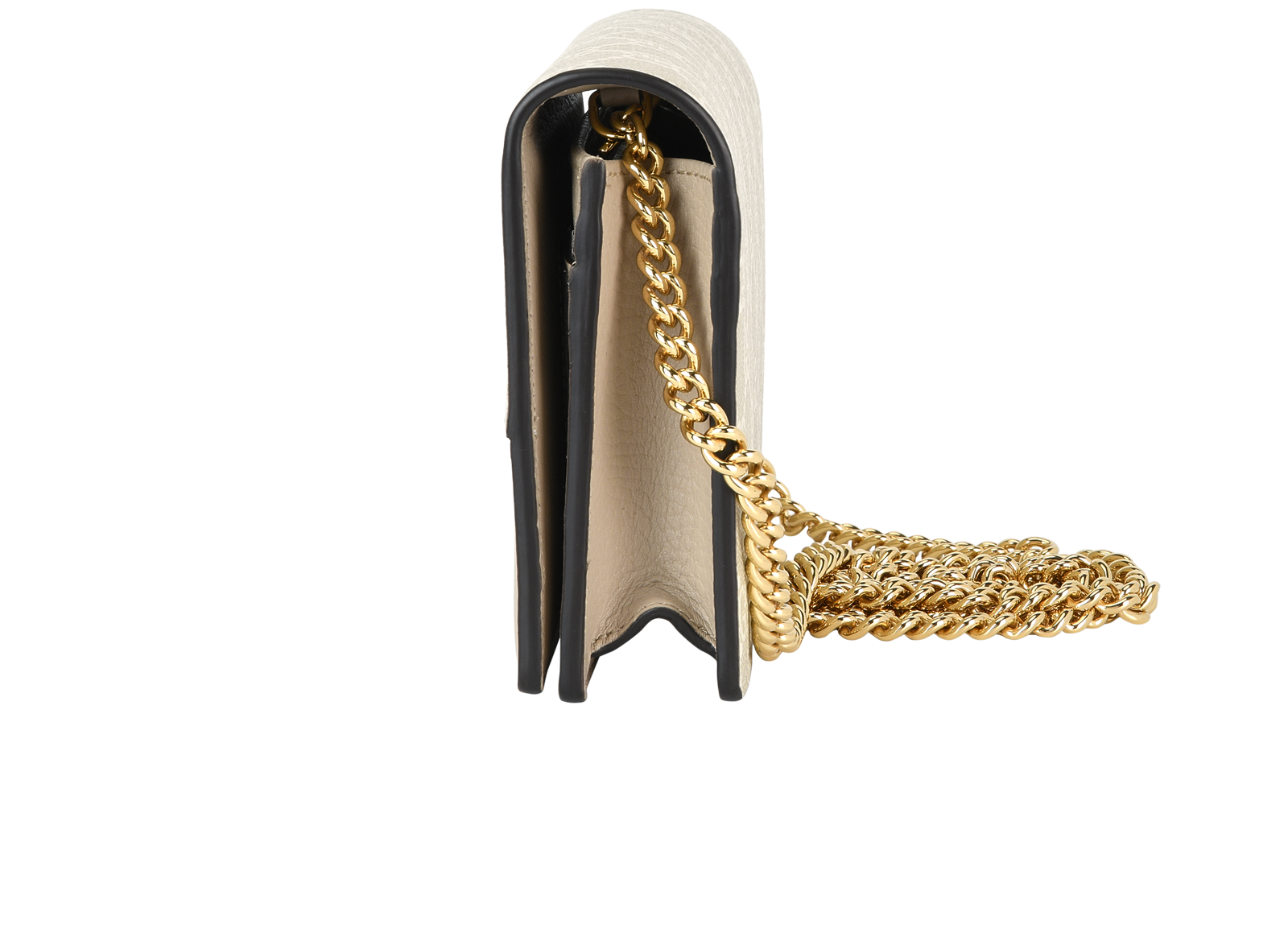 Marmont Bi-Colour Chain Bag, &pound;425, Handbags, Beige, Canvas, Bottom view